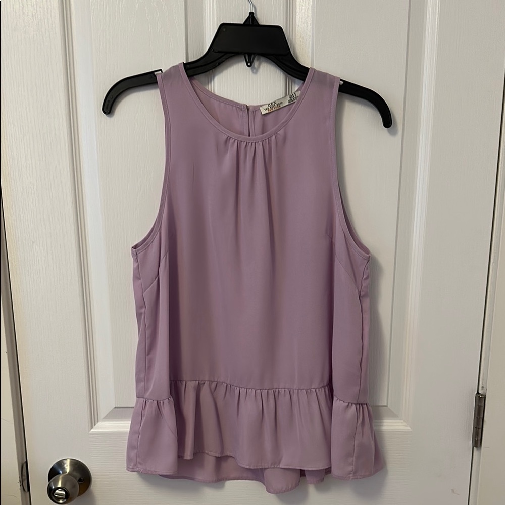 DEX Lilac Sleeveless Peplum Blouse